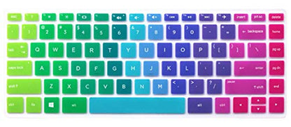 Silicone Keyboard Protective Skin Compatible 14" HP Pavilion x360 14M-BA 14M- CD 14M-CD0001DX 14-BF 14M-BW 14-CM 14-CF Series 14-BF040WM 14M-CD0001DX (esc Delete ctrl Keys are Square Angles) (Rainbow - color: Rainbow
