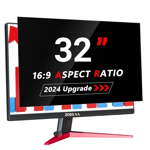 ZOEGAA 32 Inch Computer Privacy Screen for 16:9 Aspect Ratio Widescreen Monitor, Blue Light Eye Protection Anti Glare Computer Monitor Privacy Filter, Removable Anti-Scratch 32 inch Protector Film - size: 32 inch Computer with 16:9 Aspect Ratio
