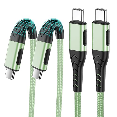 USB C Cable, Upgarded 2Pack 10ft Fast USB Type C Charging Cable for Android/Phone/Pad/Laptop, Type C Charger Braided USB Cable Compatible withi Phone 16/15/Pro/Plus/Max/Sam.Sung-Green - color: Green, size: 10ft