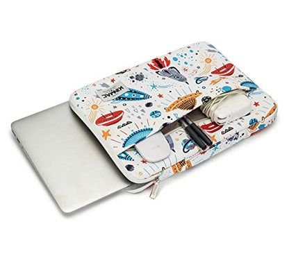 Kinmac 360° Protective Water Resistant Laptop Case Bag Sleeve with Handle for Surface Pro,MacBook Pro 13",MacBook 12",New MacBook Air 13" Retina,iPad pro 12.9 and 12 inch-13.3 inch Laptop (Spaceship) - color: Spaceship, size: 12 inch-13.3 inch