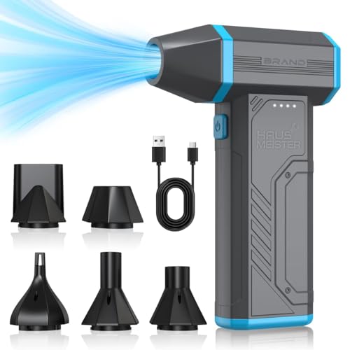 Hausmeister Airflex Mini Compressed Air Duster 120,000 RPM Electric Air Duster, Reusable Cordless Blower Replaces Canned Air for Keyboard, PC, Car, Electronics Cleaning (Gray) - color: Gray