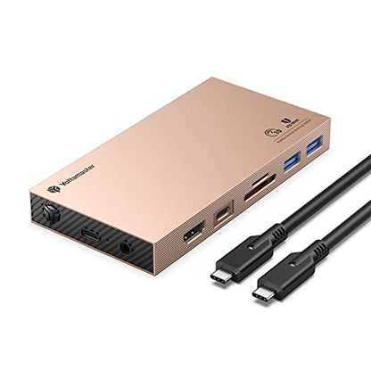 Yottamaster Aluminum USB C Hub with M.2 NVMe SSD Enclosure, 10-in-1 USB C Docking Station 10Gbps for NVMe PCI-E M.2 SSD, Support 100W Charging, 4K HDMI, RJ45, 4 USB Ports, Audio, SD/TF Card Reader