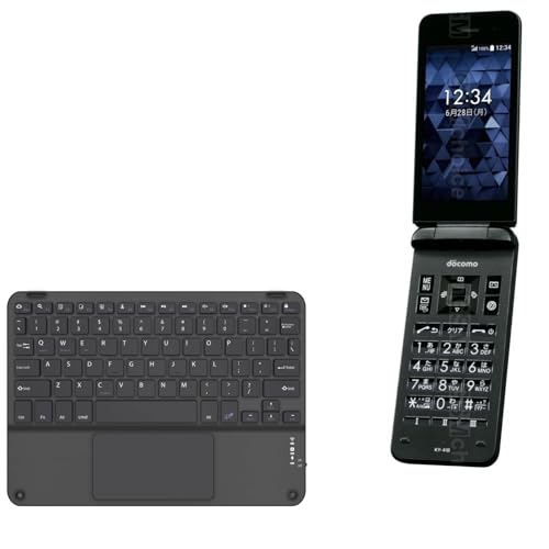 BoxWave Keyboard Compatible with Kyocera Digno Keitai Basic - SlimKeys Bluetooth Keyboard with Trackpad, Portable Slim TouchPad - Jet Black