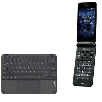 BoxWave Keyboard Compatible with Kyocera Digno Keitai Basic - SlimKeys Bluetooth Keyboard with Trackpad, Portable Slim TouchPad - Jet Black