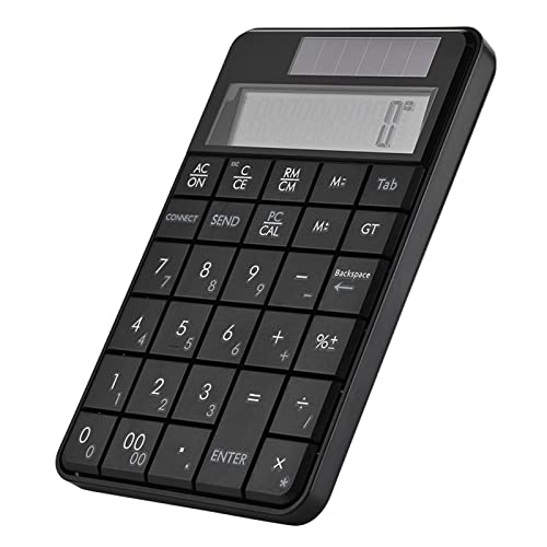 2.4G USB Numeric Keypad, 2 in 1 Mini Portable Numpad with LCD Display and USB Receiver and Calculator Function, Support Solar Power and 2 AAA Batteries