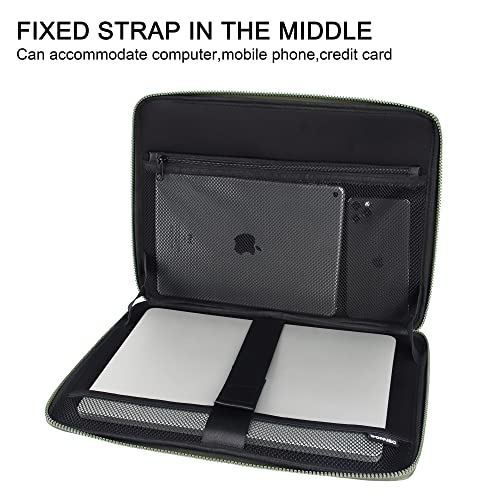 DOMISO 15.6 Inch Laptop Sleeve Case, Shockproof Waterproof Soft EVA Protective Bag with Handle, Lightweight Carrying Case for MacBook, Dell, HP, Lenovo, ASUS, Olive - color: Olive, size: 15 - 15.6 Inch