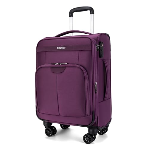 Carry on Suitcase 22x14x9 Airline Approved,20 inch Lightweight Suitcases with 360° silent swivel wheels, TSA Lock and Compartment, Large Capacity travel Suitcase-Purple - color: Purple, size: Carry-on 20 inch