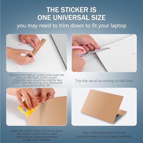 Laptop Skin Sticker Decal 15-15.6 Inches, Universal Reusable Vinyl Sticker for 12.1 13 13.3 14 15.4 Inches Netbook/Notebook PC, Waterproof & Scratch-Resistant (Brown - Gradient) - color: Brown - Gradient