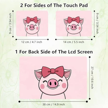 Laptop Skin Sticker Decal, Universal Reusable Vinyl Laptop Cover for 12" 13" 13.3" 14" 15" 15.4" 15.6" Notebook PC, Waterproof Scratch-Resistant with 2 Wrist Pads, Easy to Apply & Remove,Cute Pink Pig - color: Cute Pink Pig