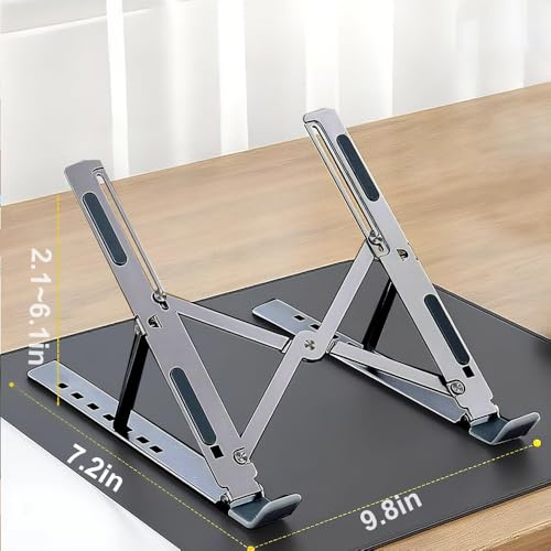 Foldable Laptop Stand, Laptop Stand for Desk, Computer Riser for Desk, Ventilated Foldable Lapdesk Notebook for 10-15.6 Inch Laptops, iPad - color: White