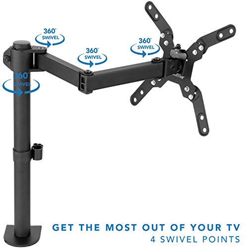 Mount-It! Large Monitor Desk Mount with VESA 200 (200x200, 200x100) Bolting Pattern, Fits up to 42 Inch and Ultrawide Monitors, Full Motion with Clamp and Grommet Base