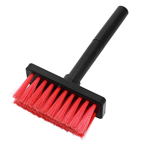 Aramox Keyboard Brush Plastic Cleaning Brush Pen 5 in 1 Double Head Design with Metal Nib Flocked Sponge 3 Row for Headphones Keycaps Laptop Tablet Camera Users (Black Red) - color: Black Red