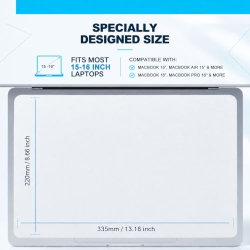 Microfiber Liner Cleaning Cloth 15" 16" MacBook Air/MacBook Pro Screen Keyboard Imprint Protection, Keyboard Protector Compatible with MacBook Air 15.3" /MacBook Pro 15"/MacBook Pro 16" - color: Grey（1 Pack）, size: 13.19" x 8.66"