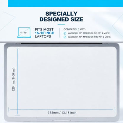 Microfiber Liner Cleaning Cloth 15" 16" MacBook Air/MacBook Pro Screen Keyboard Imprint Protection, Keyboard Protector Compatible with MacBook Air 15.3" /MacBook Pro 15"/MacBook Pro 16" - color: Grey（1 Pack）, size: 13.19" x 8.66"