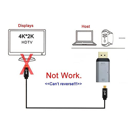 USB-C Type C Female Source to Displayport DP Sink HDTV & PD Power Adapter 4K 60hz 1080p for Phone & Laptop