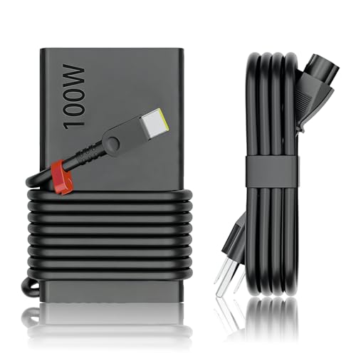 100W USB-C Laptop Charger Compatible with ThinkPad X1 Carbon T14 T16 | Fit Yoga 7i 9i, Yoga Slim 7 Pro, IdeaPad 5 Pro, ThinkBook 14 Gen 16 Gen P/N: ADL100YLC3A ADL100YDC3A SA11D52396 GX21J75543 - color: Black2