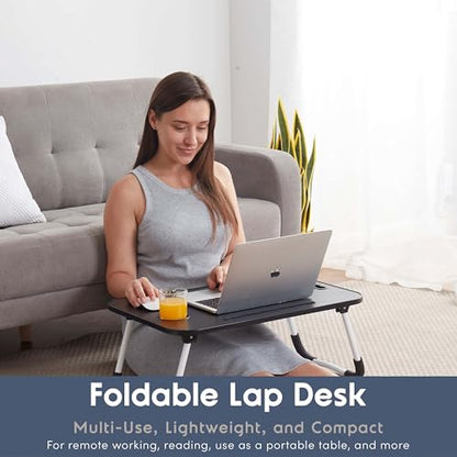 Laptop Bed Tray Table, Adjustable Laptop Stand, Portable Lap Desks with Foldable Legs, Reading Desk for Sofa Couch Floor - Large - size: Standard Large