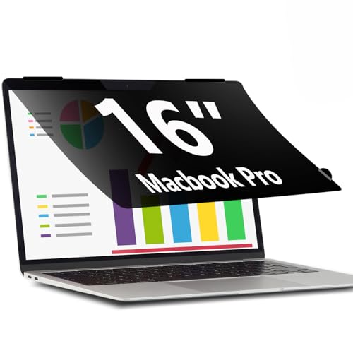 Privacy Screen Filter for MacBook Pro 16 Inch (2021-2024, M1, M2, M3, M4, Pro, Max) | Flip Over Laptop Privacy Shield | Anti-Glare | Eye Protection| Aniti Spy | Blue Light Reduced Protector - size: Macbook Pro 16" M3/M4/M5
