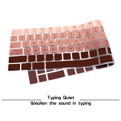 HRH Ombre Brown Silicone Keyboard Cover Keypad Skin for Magic Keyboard with Numeric Keypad A1843 MQ052LL/A Released in 2017 (US Layout) - color: Ombre Brown