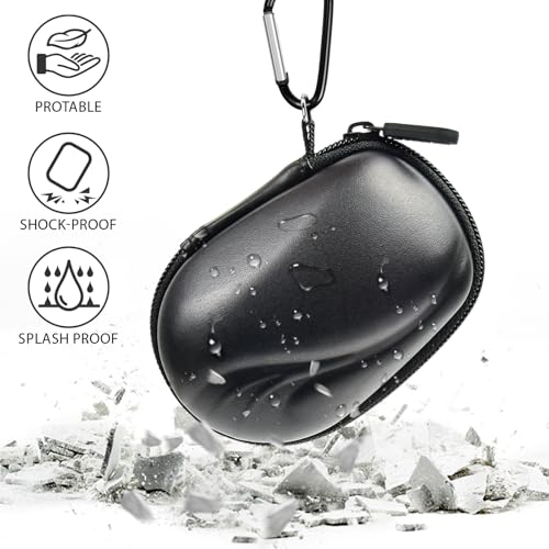 Comecase Compact Mouse Case for Logitech MX Anywhere 3S/3/2S/2 | Hard Shell Storage, Raised Inner Dots, Accessory Groove, Carabiner, Travel and Business Use, Full Black, Bag Only - color: Full Black