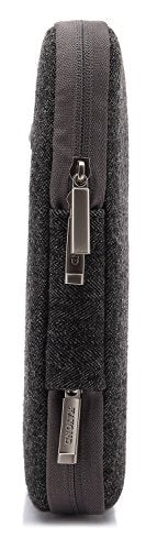 Herringbone Woollen Water-Resistant for 15-15.6 Inch Laptop Sleeve Case Bag (15-15.6 Inches, Black) - color: Black, size: 15-15.6 Inches