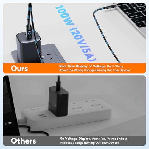 FARSENSE Universal Laptop DC Charger Replacement kit,Round Barrel 100W PD Trigger Cable with 10 Connector and Display Voltage for Sony/Samsung/Acer/Asus/Lenovo/Dell/HP Laptop,Etc Charging