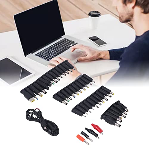 45PCS Laptop DC Power Adapter Universal Power Supply Plug Kit with 5.5 x 2.1mm Female Base DC Power Adapter Tips Notebook Power Head