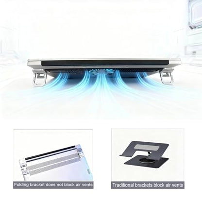 2PCS Laptop Stand, Portable Laptop Cooling Pad, Foldable Metal Keyboard Stand, Mini Keyboard Pillar (Black,Two Gears) - color: Black