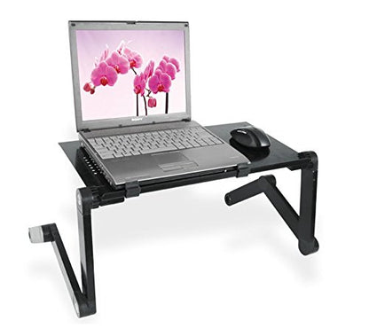 Adjustable Laptop Computer Lap Desk Portable Multifunctional Cooling Ergonomic Vented Table TV Bed Tray Stand Mount Holder (420 * 260mm, Black) - color: Black, size: 420*260mm (Standard)