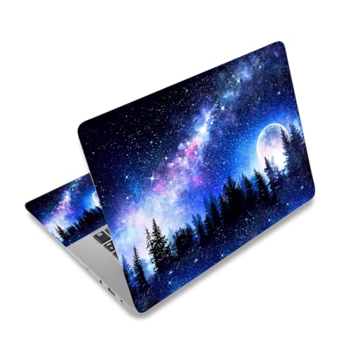 12 12.1 13 13.3 14 15 15.4 15.6 in Skin Laptop Sticker Decal, Netbook Skins for Notebook PC, Universal Vinyl Laptop Decor Cover, Waterproof Art Protector Easy to Apply I Blue Galaxy Forests - color: Blue Galaxy Forests