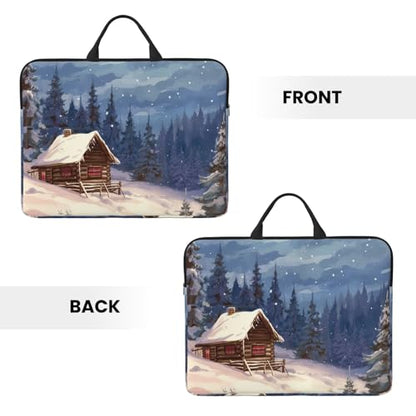 14 inch Laptop Sleeve with Handle Shockproof Laptop Bag Waterproof Computer Cover Bag Cabin in The Woods Briefcase