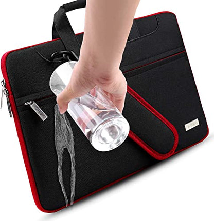 Hseok 17.3 Inch Laptop Shoulder Bag, Water-Resistant & Shockproof Protective Computer Case Compatible with 17.3 inch Dell Asus HP Lenovo Acer MSI Notebooks,Black & Red - color: Black & Red, size: 17.3 inch