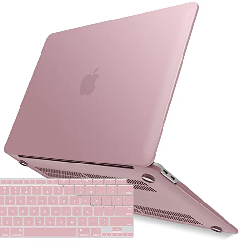 IBENZER Compatible with New MacBook Air 13 inch Case 2022 2021 2020 M1 A2337 A2179 A1932, Plastic Hard Shell Case with Keyboard Cover for Mac Retina Display with Touch ID, Rose Gold, MAT13-MPK+1B - color: Rose Gold