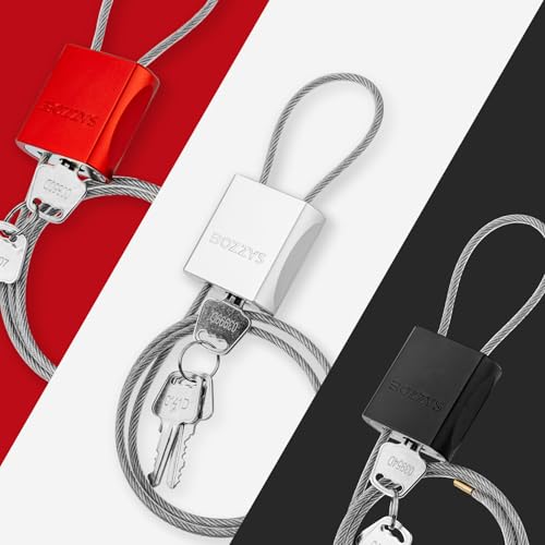 Cable Locks 3-Pack | Keyed Alike Adjustable Cable Padlock｜Len 3.28ft(1m) with 6 Same Keys/Set for Bikes, Gate, Lockers, Gun & Outdoor Gear | Weatherproof & Red - color: red | 3pack-L 3.28ft(1m)-6 same keys | D 1/6in(4mm)