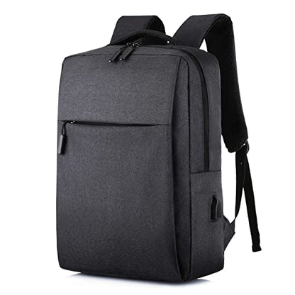 Elonglin Laptop Backpack 15.6" Travel Business Work Bag Water Resistant Daypack with USB Charging Port Black - color: Black