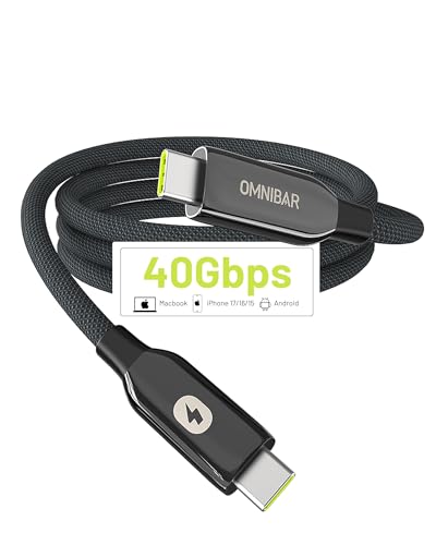 240W USB C to USB C Cable 3FT, USB4 40Gbps, 8K Video, USB-IF Cert | Durable Nylon Braided, Fast Charging, Thunderbolt 4/3 Compatible, for iPhone 17/16, Samsung S26/S25, Tablets, Laptop, Monitor - color: C to C 40Gbps Black