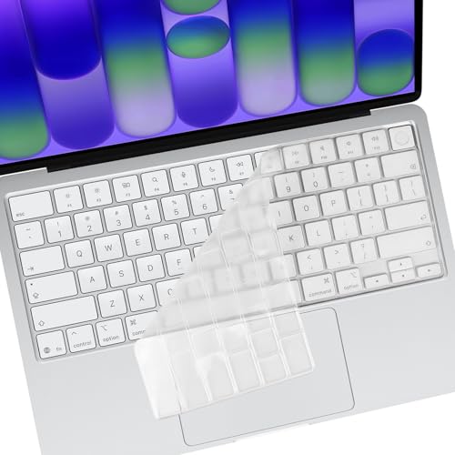 Allinside Keyboard Cover for 2026 MacBook Neo 13-inch A3404 (A18 Pro) & MacBook Air 13"/15" and MacBook Pro 14"/16" (M5 Chip), Premium Silicone Keyboard Protector Skin, US ANSI Layout, Transparent - color: Transparent
