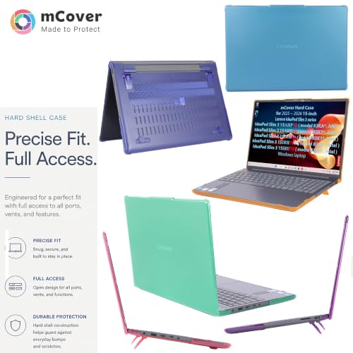 mCover Case ONLY Compatible for 2025-2026 15" Lenovo IdeaPad Slim 3 15AHP10 / 15ARP10 / 15IRH10 / 15IRU10 Series Windows Computers (NOT Fitting Any Other Lenovo Models) (Green) - color: Green