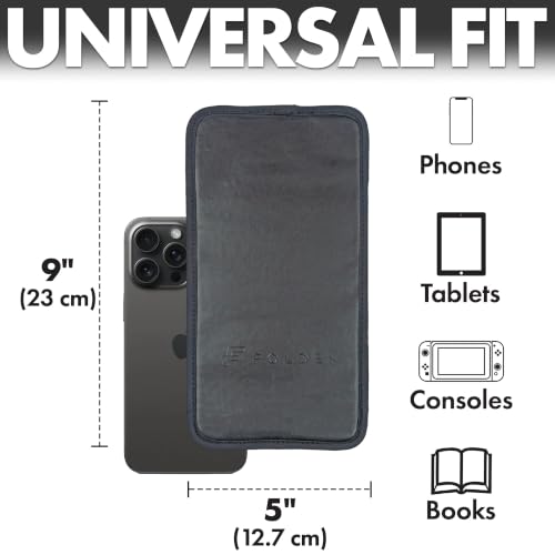 Airplane Phone Holder - Foldable Phone Stand for Plane Travel | Vegan Leather, Tabletop Mount Desk, Plane Tray Seat back, Treadmill, Fits iPhone Cell Phone, 9 x 4.3 in - color: Vegan Leather, size: Large