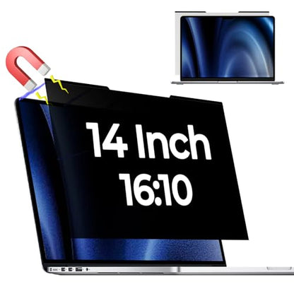 Magnetic Laptop Privacy Screen for 14 Inch 16:10 Aspect Ratio | Screen Size is 11.87 in Wide and 7.42 in High, Removable, Anti Glare, Anti Blue light,Compatible With HP Dell Lenovo Thinkpad - color: Magnetic Laptop 14 Inch 16:10