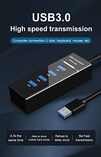 Tianle USB Hub, 4-Port USB 3.0 Ultra Slim Data Hub Portable USB Splitter Compatible with MacBook Air, iMac, Surface Pro, Laptop, USB Flash Drives, Mobile HDD - size: 4port