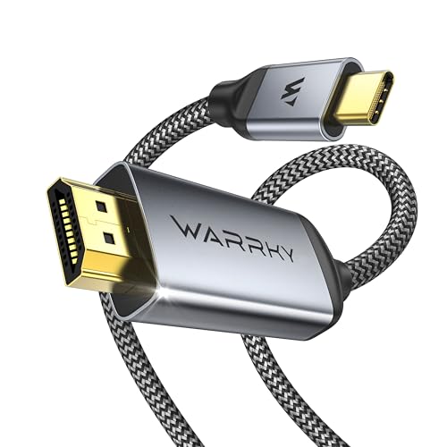 Warrky USB C to HDMI Cable 4K 60Hz[Anti-Interference, Gold-Plated Plugs] Aluminum HDR Type-C to HDMI 2.0 Cord, Thunderbolt 3/4/5 Compatible for iPhone 16/17 Series, MacBook Neo, iPad Pro, Galaxy-6ft - size: 6FT, style: 1 Pack