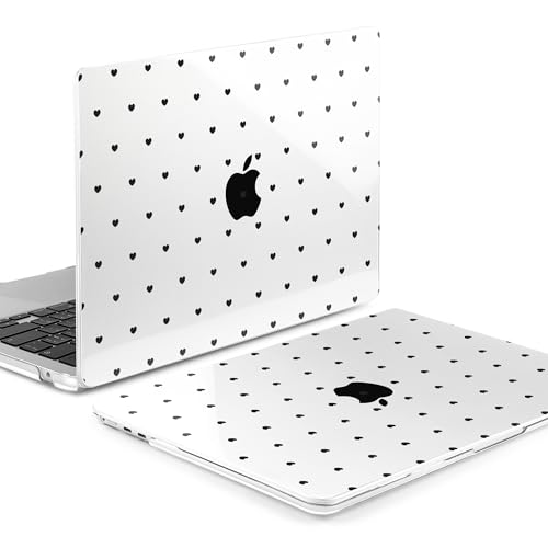 MEEgoodo for M5/M4/M3/M2 MacBook Air 15 inch Case 2026 2025 2024 2023, Case Fit Model (A3448/A3241/A3114/A2941) for MacBook Air 15.3 inch, Black Hearts - color: Black Hearts