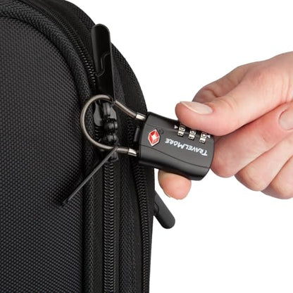 TravelMore 10 Pack TSA Approved Travel Combination Cable Luggage Locks for Suitcases - Orange (10 Pack, Black) - color: Black