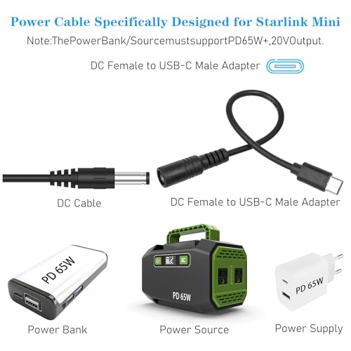 2Pcs 6 Inch DC Female to USB C Power Cord USB C to DC Adapter, DC5521 Female Male Plug, 5V 3A Power Charging Cable Extension Cord