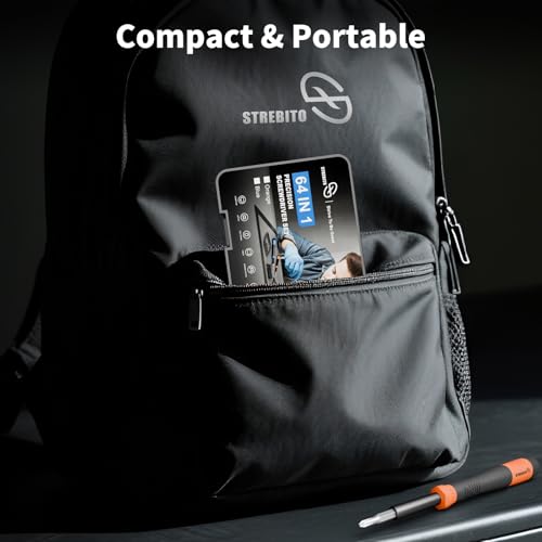 STREBITO Micro Screwdriver Set 64 in 1 Magnetic Screwdriver Set with Torx | Triwing, Pentalobe, Gamebit, Electronic Repair Tool Kit for Computer, PC, Laptop, Phone, PS5, XBOX, Switch, Watch, Eyeglasses - color: Updated Orange