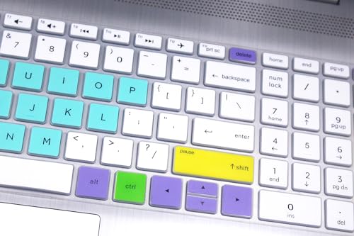 Keyboard Skin Compatible for HP Spectre X360 15-EB 15-df 15-ch 15-eb1043dx /HP Pavilion 15-cs/cc/cb/bw/bs/dw/dk/da/dq/dp Series 15-cs3065cl 15-dk0056wm dk0046nr 15-dq1071c1 15-dw0081wl (Mix Colors) - color: Mix Colors