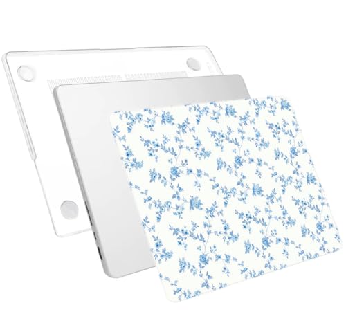 LanBaiLan Compatible with MacBook Pro 14 inch Case 2026 2025 2024 2023 2022 2021 M5 M4 M3 M2 M1 A3434 A3112 A3185 A3401 A2918 A2992 A2779 A2442, Protective Case & Keyboard Cover, Blue Flower - color: Blue and white porcelain
