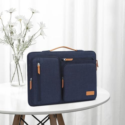 MOSISO 360 Protective Laptop Case 13.3 inch, 13-13.3 inch Laptop Sleeve Compatible with MacBook Air/Pro 13 / Pro 14,HP Dell Acer ASUS,Side Open Carrying Case with 4 Zipper Pockets&Handle, Navy Blue - color: Navy Blue, size: 13.3 inch