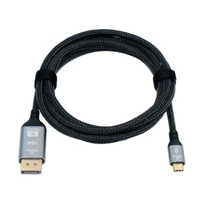 chenyang USB C to 80Gbps DisplayPort 2.1 Cable Supports 16K@30Hz with DSC, 10K@60Hz, 8K@60Hz, 4K@240/165/144Hz, 2K@240/165/120Hz 6.56FT - style: DisplayPort 8K